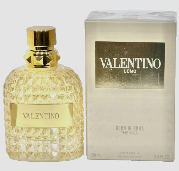 Valentino Uomo Born In Roma The Gold 3.4 oz 100ml Eau De Toilette Men's Spray