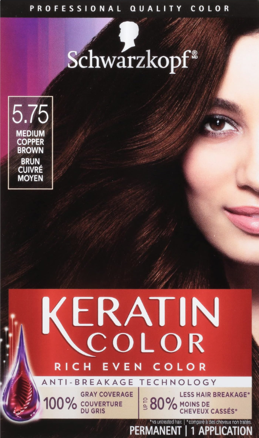 Schwarzkopf Keratin Color Anti-Age Hair Color 5.75 Medium Copper Brown Dye