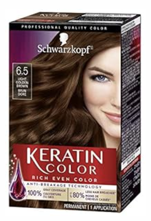 Schwarzkopf Keratin Color Anti-Age Hair Color Cream, 6.5 Light Golden Brown