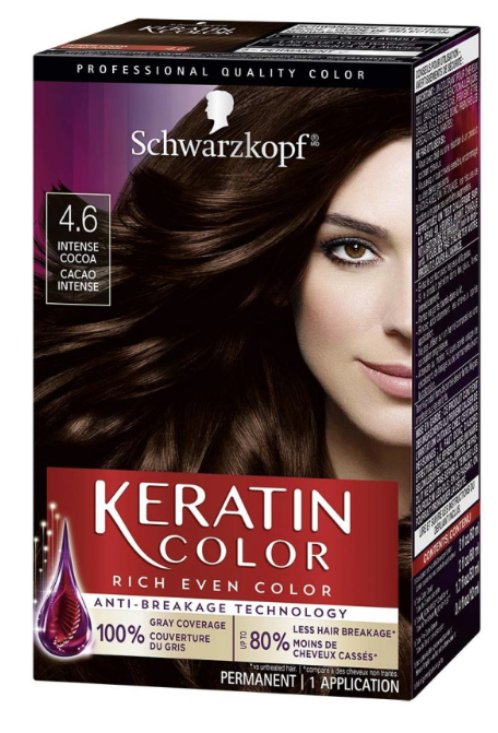 Schwarzkopf Keratin Color Permanent Hair Color Cream 4.6 Intense Cocoa