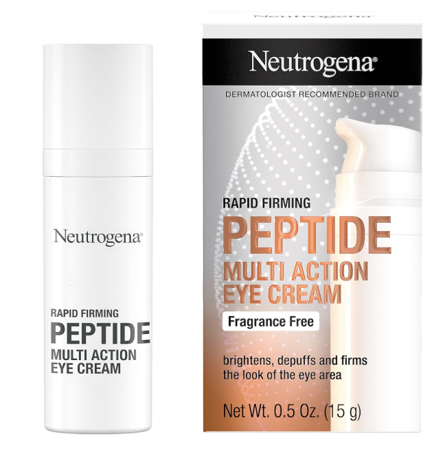 Neutrogena Rapid Firming Peptide Eye Cream: Depuffing, Brightening, Hydrating, Fragrance-Free, 0.5 fl. oz 15g
