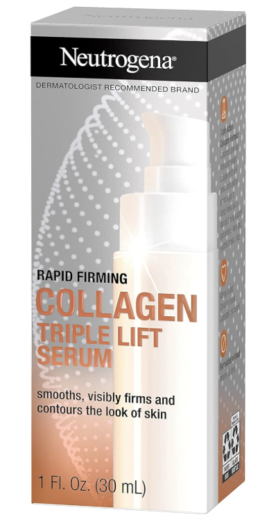 Neutrogena Rapid Firming Collagen Triple Lift Face Serum, Hydrating Serum with Collagen & AHP Amino Acid to visibly Firm & Smooth Skin, Lightweight, Mineral Oil- & Dye-Free, 1 fl. oz 30 ml